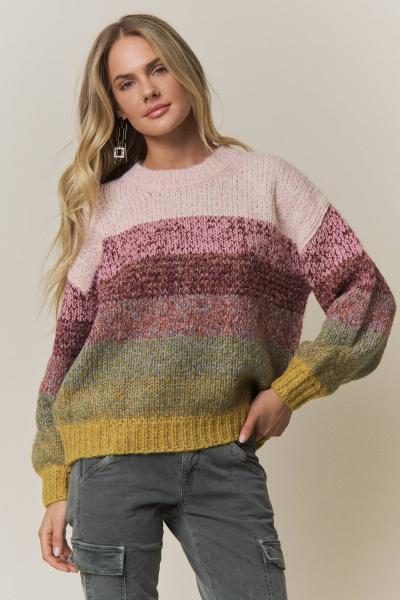 COLORBLOCK KNIT PULLOVER SWEATER - CESW4400